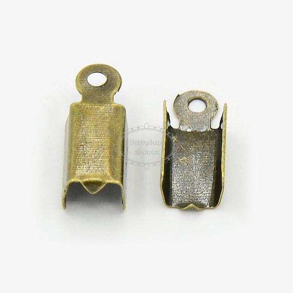 10db antikolt bronz bőrvégzáró (12x4mm)