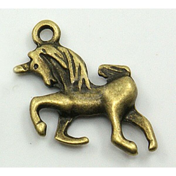 Antikolt bronz színű ló fityegő/2db