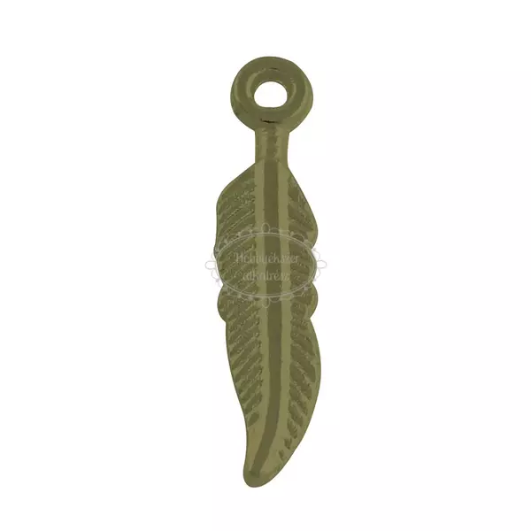Antikolt bronz színű kisebb toll alakú fityegő/4db