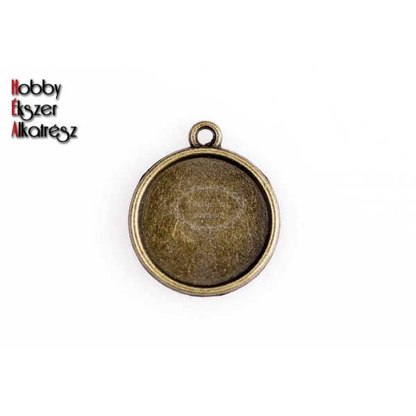 Antikolt bronz sima dupla oldalú medálalap (18mm)