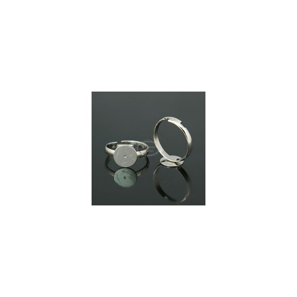 Antikolt ezüst színű ragasztható gyűrűalap (12mm)