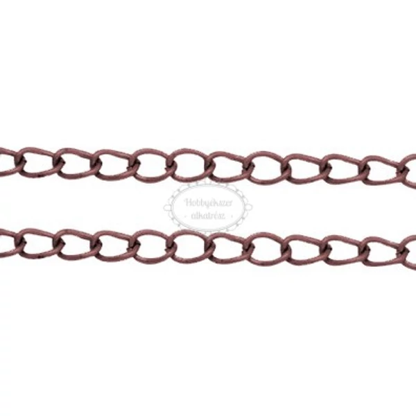 Vörösréz színű csavart szemű ékszerlánc (3x5mm)