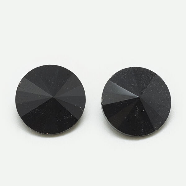 2db Fekete színű strassz (12mm)