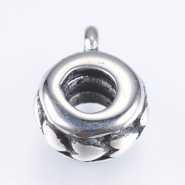 Nemesacél szíves medáltartó (12x9x5mm)