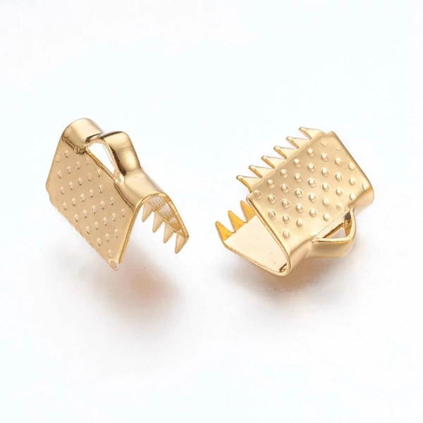 Arany színű nemesacél szalagvégzáró (10mm)/2db