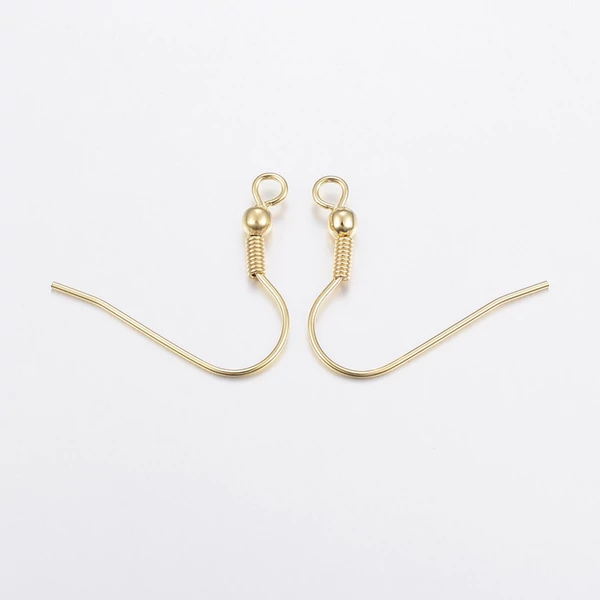 1pár arany színű nemesacél 18K arany bevonatos akasztós fülbevalóalap