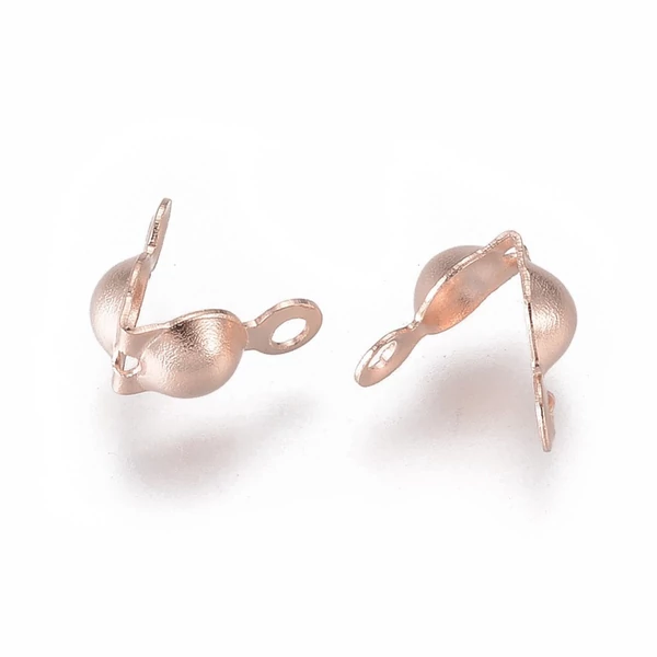 4db Nemesacél rozé arany csomórejtő (8x4mm)