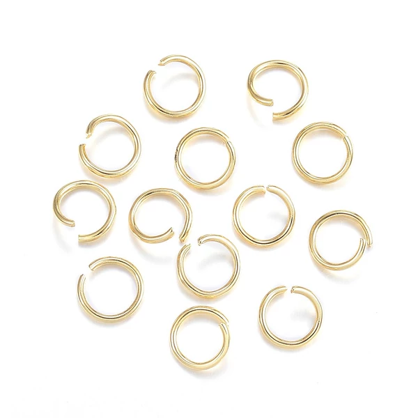 10db Arany színű nemesacél szimpla szerelőkarika (8mm) 24K arany bevonattal