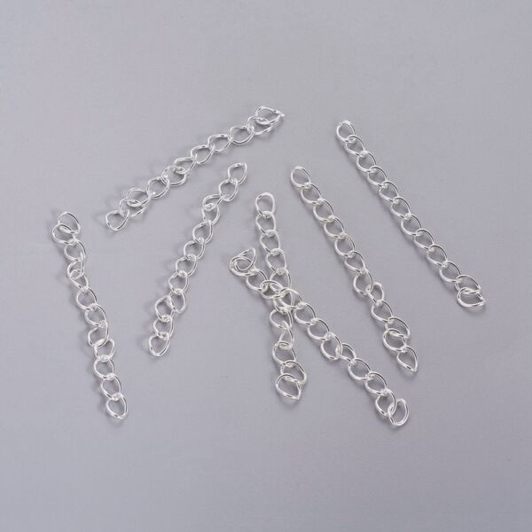 10db Ezüst színű lánchosszabbító nyakláncokhoz (50x3,5mm)