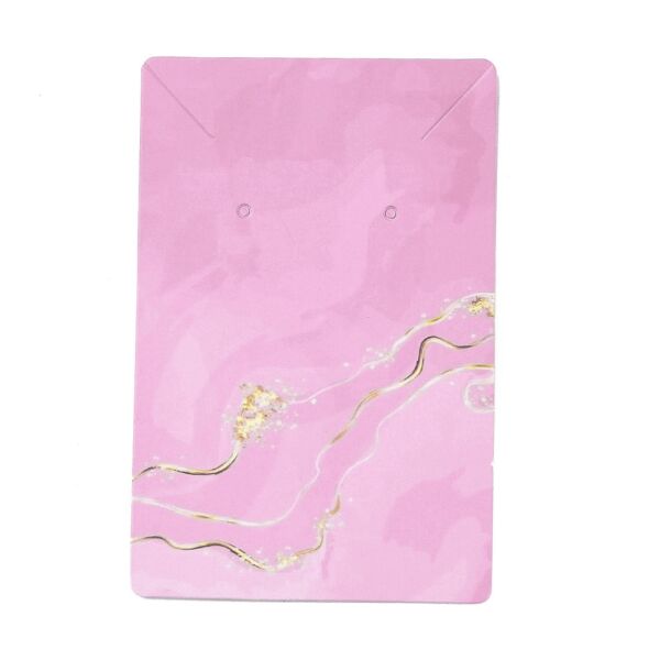 10db Rózsaszín színű fülbevaló és nyaklánc tartó papír (9x6x0.04cm)
