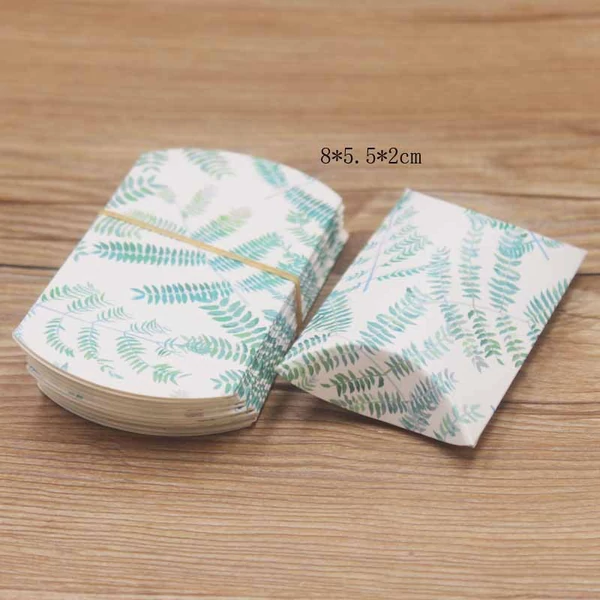 Levél mintás papír dísztasak (10x6cm)
