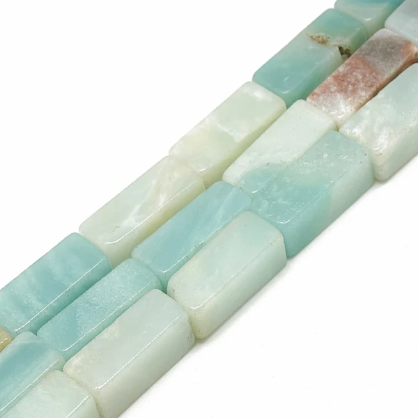 Amazonit tégla ásványgyöngy szálban (20x8x8mm)/19db