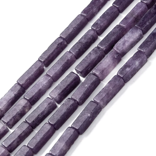 Lila jade tégla ásványgyöngy szálban (12~13x4x4mm)/29db