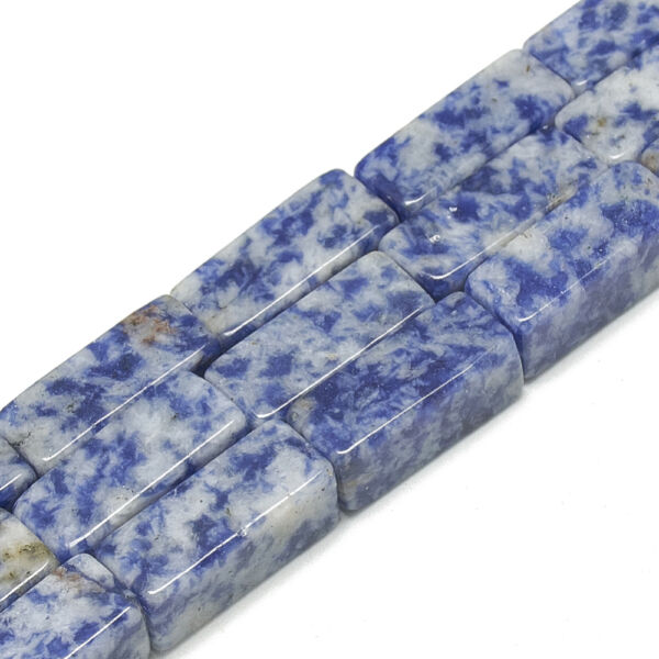 Kék foltos jáspis tégla ásványgyöngy szálban (20x8x8mm)/19db