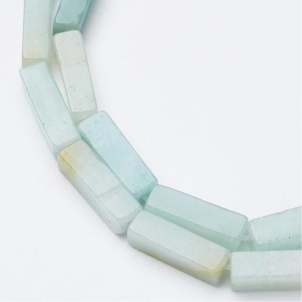Amazonit tégla ásványgyöngy szálban (13x4x4mm)/29db