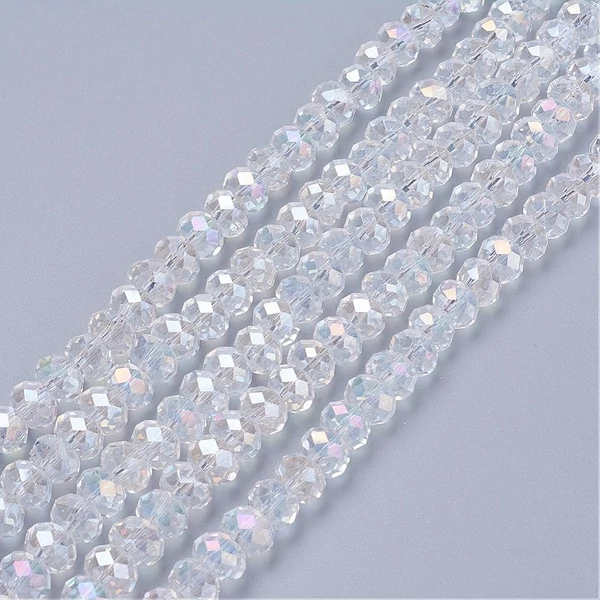 10db Csiszolt áttetsző üveggyöngy (8x6mm)