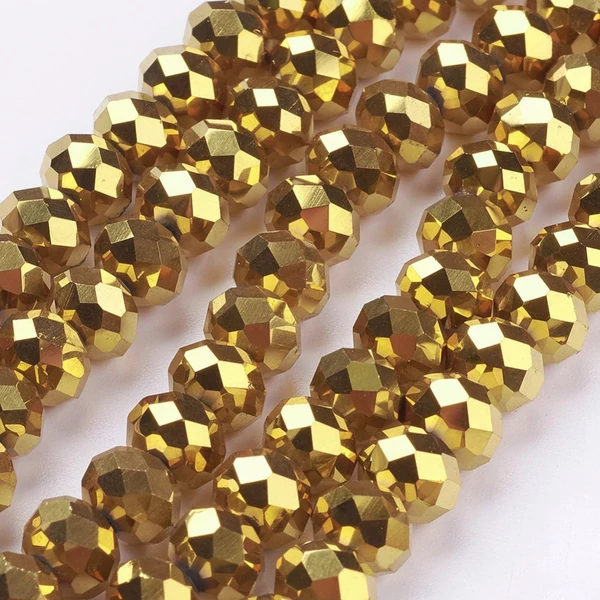 Csiszolt arany üveggyöngy (10x8mm) /70db