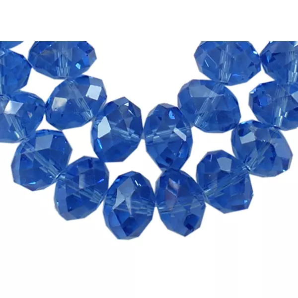 10db Csiszolt sötét kék üveggyöngy (8x6mm)