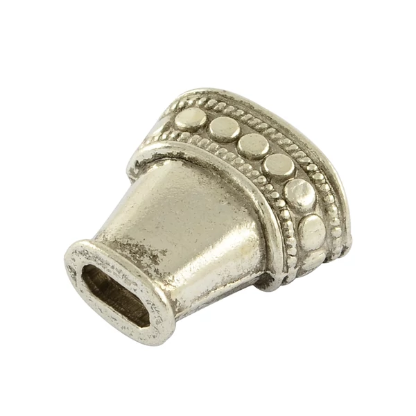 Antikolt ezüst színű lapított gyöngykupak/végzáró