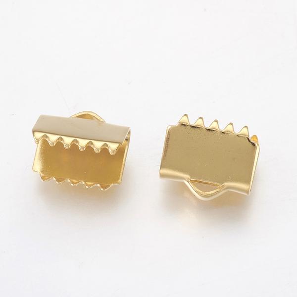 Arany színű nemesacél szalagvégzáró (8x7mm) /4db