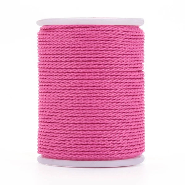 Csavart pink viaszolt zsinór (1mm) /11m