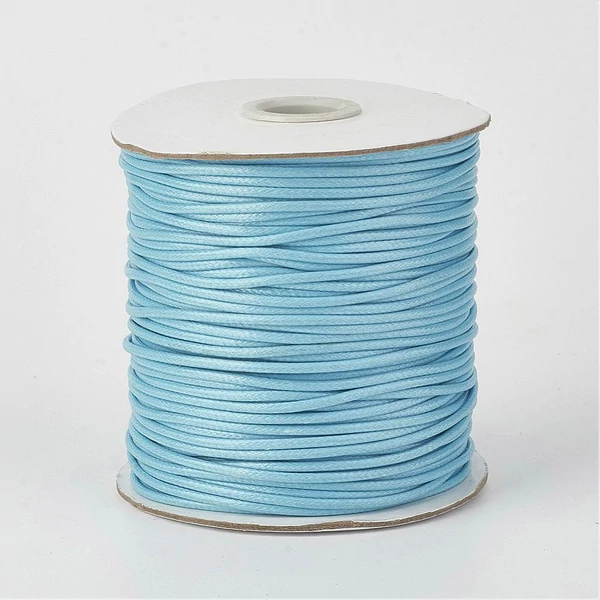 Világos égkék színű viaszolt szál (1mm) /10 méter