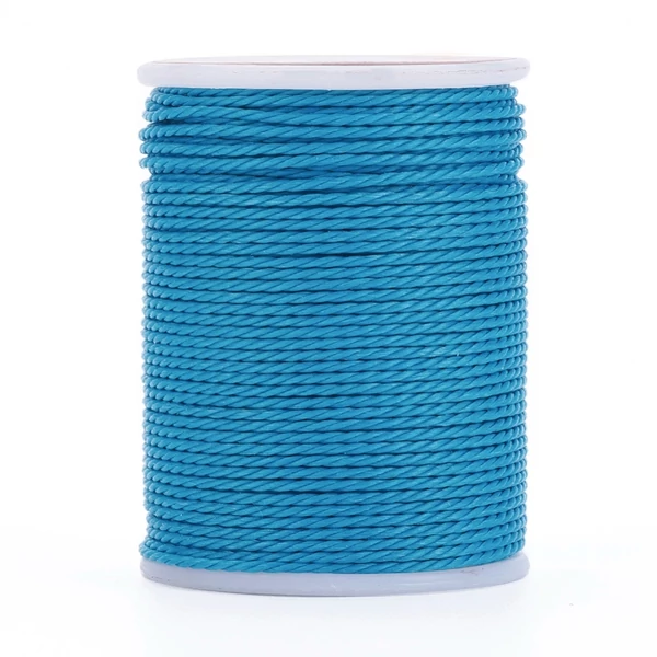 Csavart ciánkék viaszolt zsinór (1mm) /11m