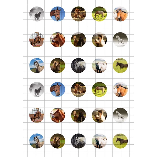 Lovak-1 Üveglencsés ékszerpapír 20mm 15 féle minta A5