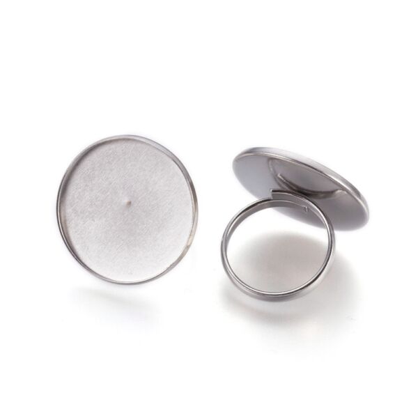 Nemesacél tányéros gyűrűralap (25mm) hozzá tartozó üveglencsével