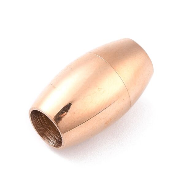 Nemesacél rozé arany végzáró mágneskapoccsal (18x10,5mm)