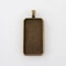 Bronz színű téglalap alakú medálalap (19x38mm)