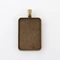 Bronz színű téglalap alakú medálalap (33x23mm)