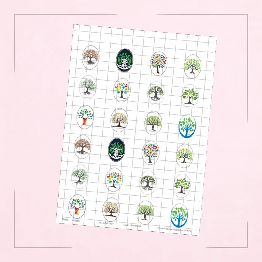 18x25mm-es ovális mintás papírok