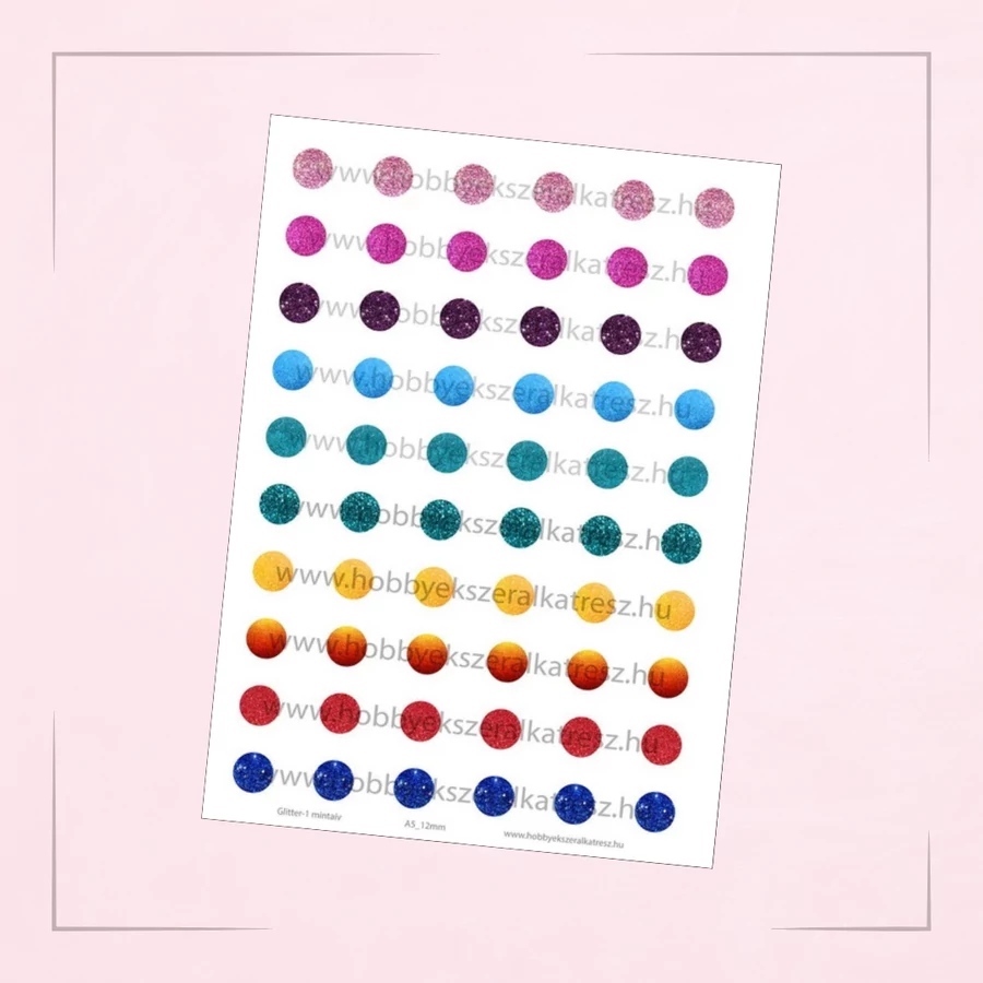 12mm-es kerek mintás papírok