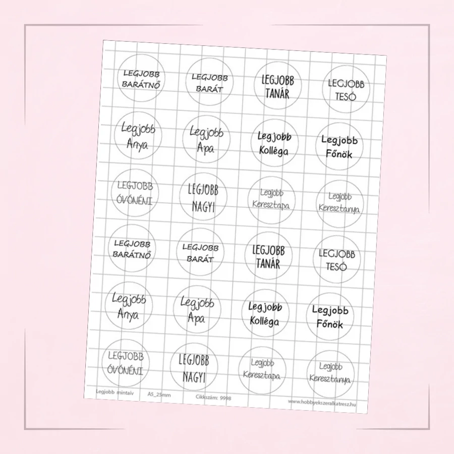 30mm-es kerek mintás papírok