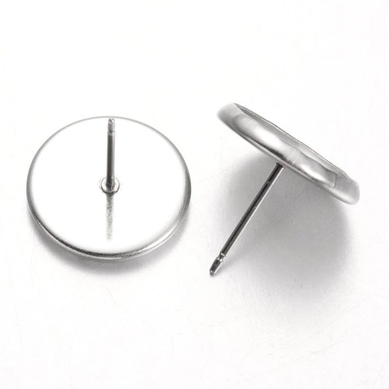 20 pár Nemesacél bedugós fülbevalóalap (12mm)