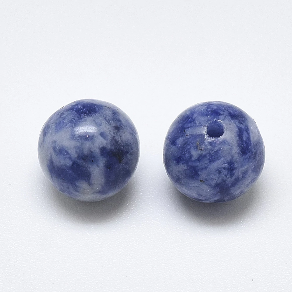 Blue spot jáspis félig fúrt ásványgyöngy (8mm)/1db