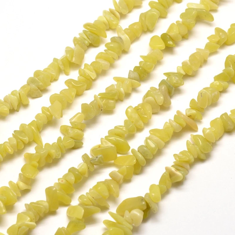 Citrom Jade ásvány chips/splitter szálban (5~8mm)/80cm