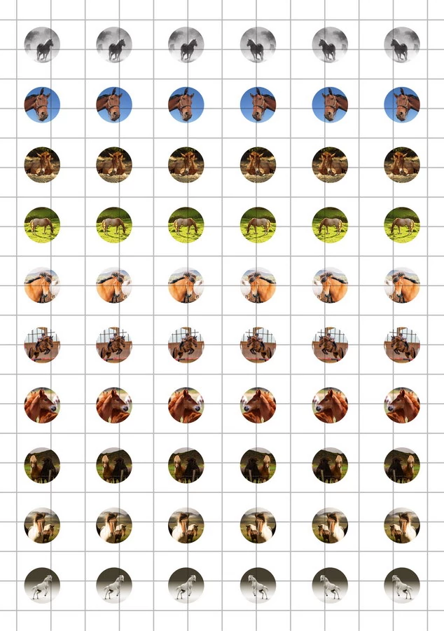 Lovak-1 Üveglencsés ékszerpapír 12mm 10 féle minta A5