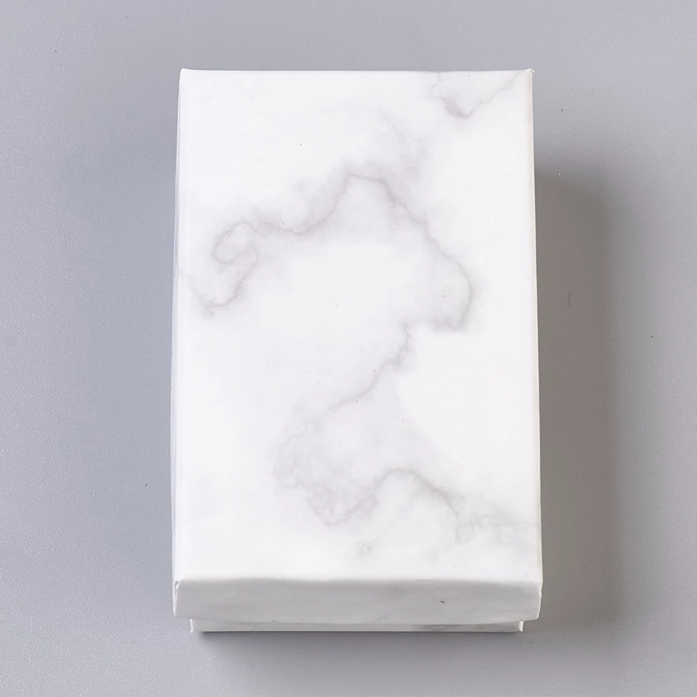 20db Fehér márványos papír díszdoboz (8,1x5,1x2,7cm)