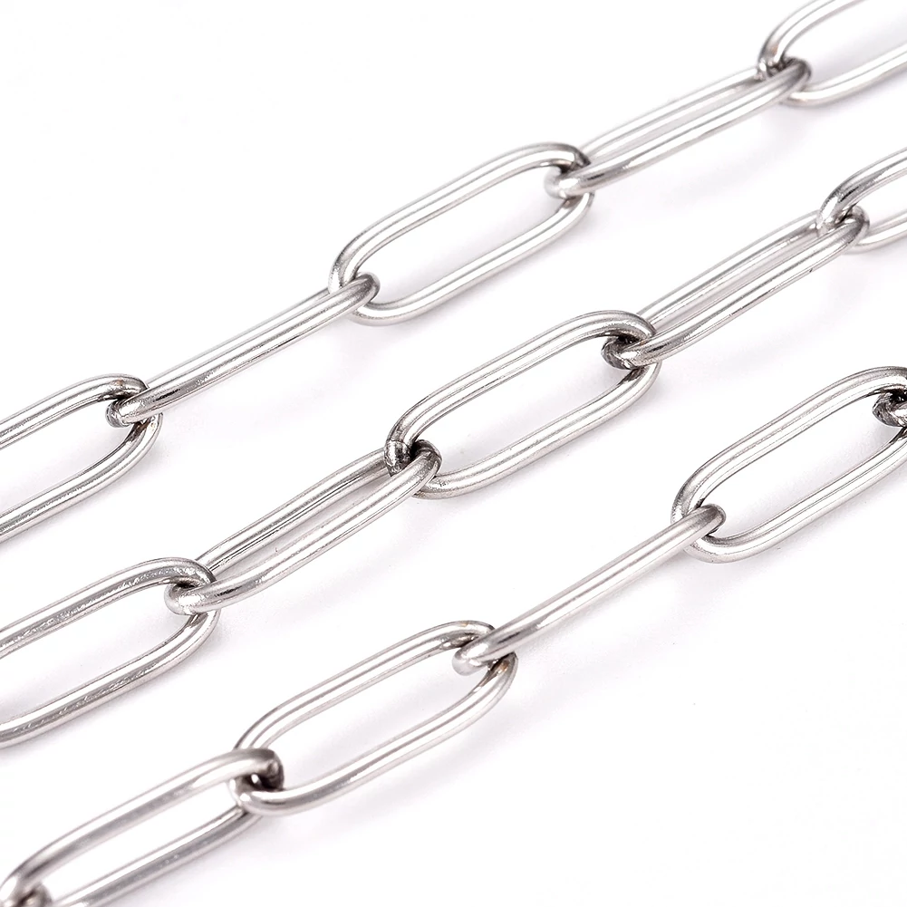 Nemesacél vastag keresztezett szemű ékszerlánc (12x4mm)