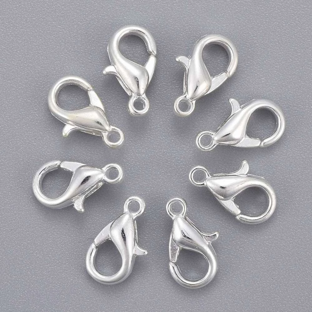 100db Ezüst színű delfinkapocs (10x6mm)
