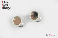 Antikolt ezüst színű klipsz fülbevalóalap (12mm)