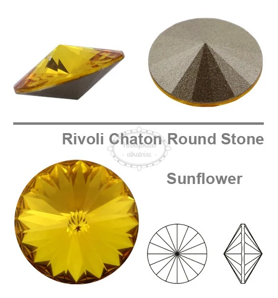 Swarovski rivoli sunflower (14mm)