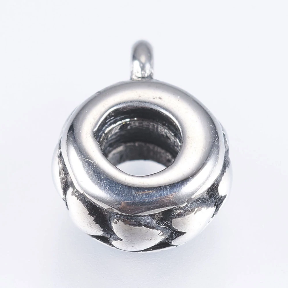 Nemesacél szíves medáltartó (12x9x5mm)