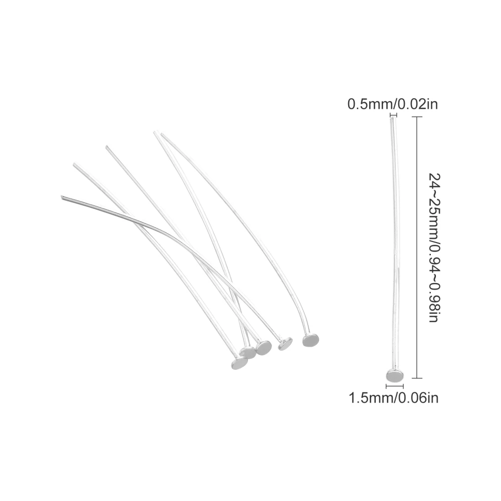 925 sterling ezüst talpas szerelőpálca (25mm)/2db
