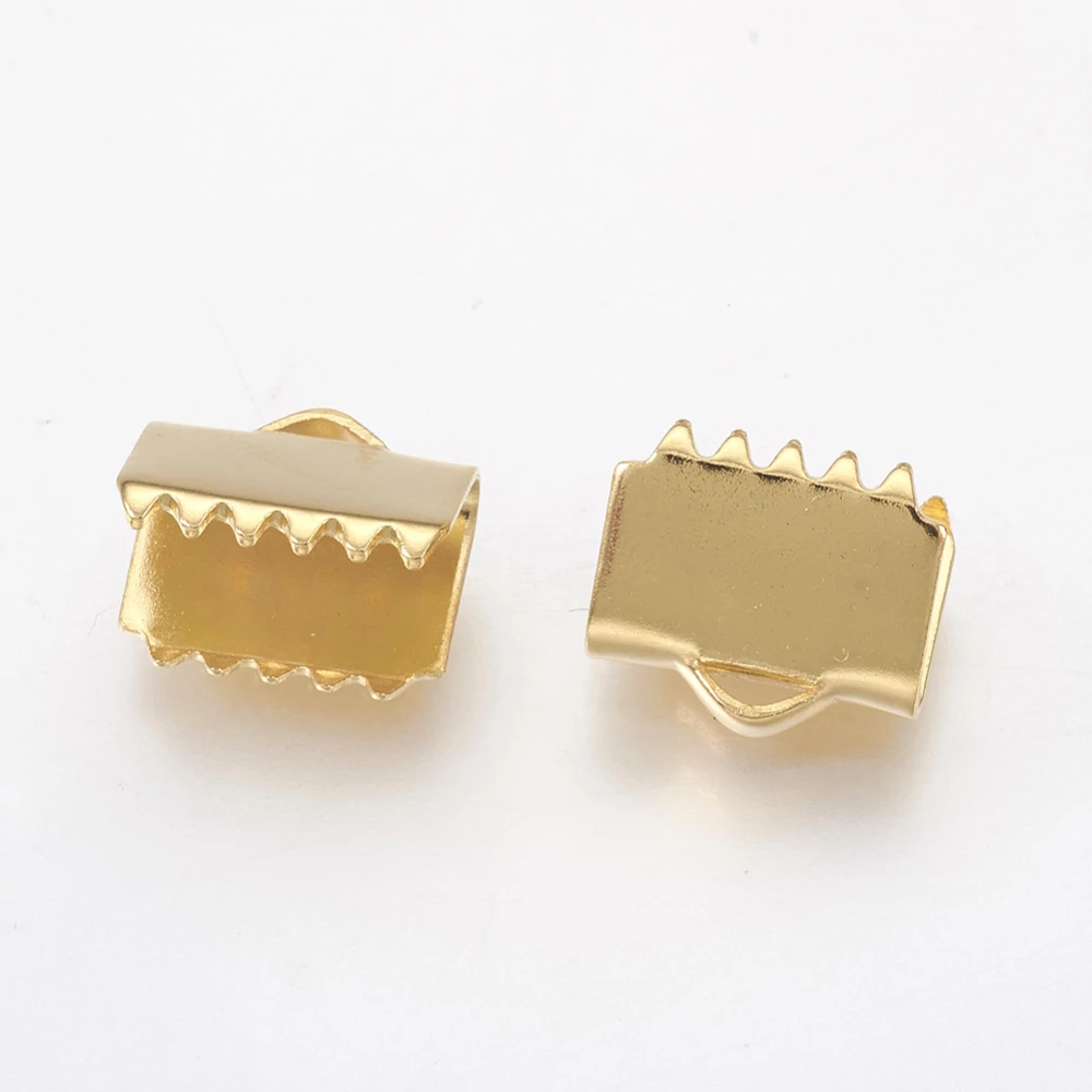 Arany színű nemesacél szalagvégzáró (8x7mm) /4db